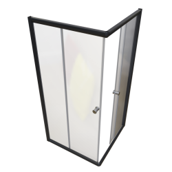 Душевой уголок Радомир Дрим 110х110 стекло прозрачное/профиль черный купить в интернет-магазине Sanbest