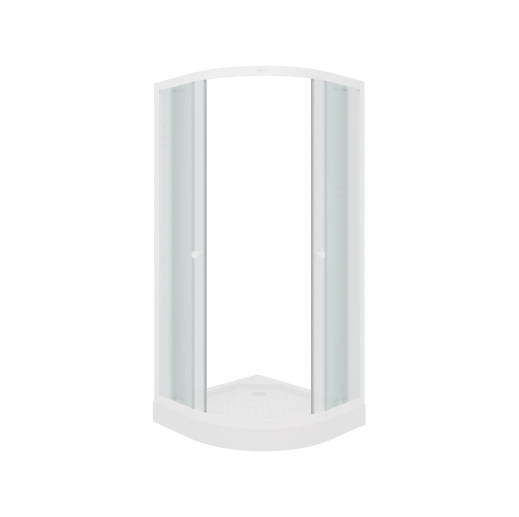 Душевой уголок с поддоном Parly ZF81 80х80 стекло матовое/профиль белый купить в интернет-магазине Sanbest