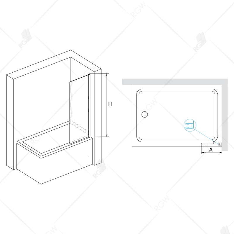 Шторка для ванны RGW Screens SC-056B 351105650-14 50х150 стекло прозрачное/профиль черный купить в интернет-магазине Sanbest
