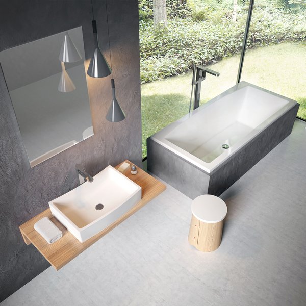 Столешница с раковиной Ravak L 80x55x5 дуб для ванной в интернет-магазине сантехники Sanbest