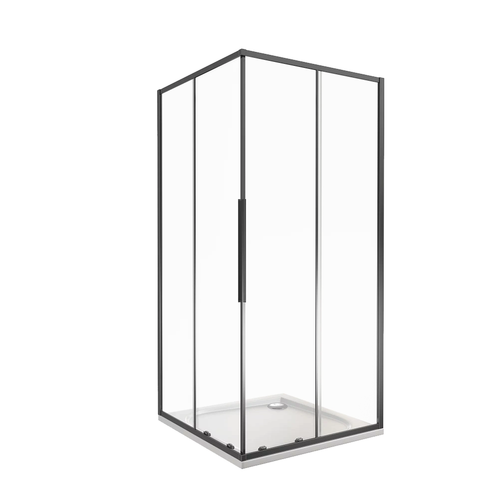Душевой уголок Good Door IDEA CR-80-C-B стекло прозрачное/профиль черный купить в интернет-магазине Sanbest