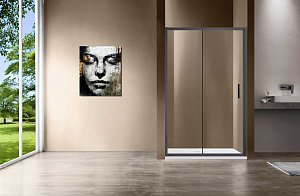 Душевая дверь Vincea Garda VDS-1G150CLGM 150 профиль вороненая сталь/стекло прозрачное купить в интернет-магазине Sanbest