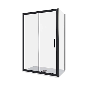 Душевой уголок Good Door Cofe WTW+SP 120х100 стекло прозрачное/профиль черный купить в интернет-магазине Sanbest