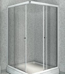 Душевой уголок Радомир Дрим 100х110 стекло прозрачное/профиль белый купить в интернет-магазине Sanbest