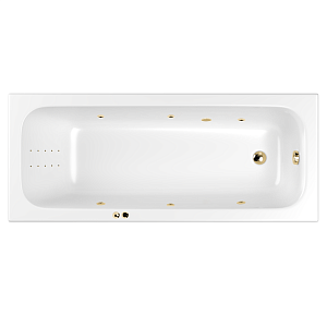 Гидромассажная ванна WhiteCross Vibe 170x70 LINE NANO белая/золото купить в интернет-магазине Sanbest