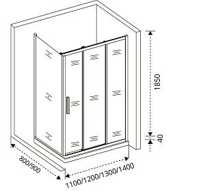 Душевой уголок Good door ORION WTW+SP 110x80 матовый купить в интернет-магазине Sanbest