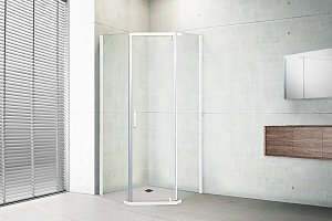 Душевой уголок Royal Bath TR RB120TR-T 120х120 прозрачное стекло/профиль белый купить в интернет-магазине Sanbest