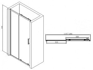 Душевая дверь ABBER Schwarzer Diamant AG30120B купить в интернет-магазине Sanbest