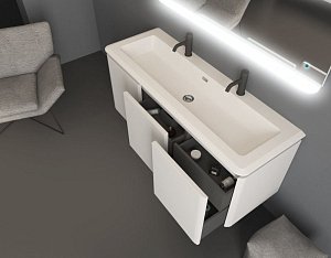 Тумба с раковиной Cezares Stylus 140 белая для ванной в интернет-магазине Sanbest