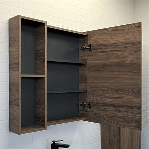 Зеркальный шкаф Comforty Порто 00-00009231 75 дуб темно-коричневый в ванную от интернет-магазине сантехники Sanbest