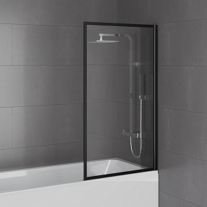 Шторка для ванны PAINI ScreenWT80F 80 стекло прозрачное/профиль черный купить в интернет-магазине Sanbest