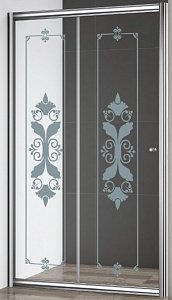 Душевая дверь Cezares Giubileo BF-1-120-CP-Cr стекло прозрачное с узором/профиль хром купить в интернет-магазине Sanbest
