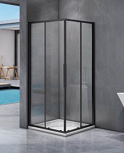 Душевой уголок Good Door IDEA CR-100-C-B стекло прозрачное/профиль черный купить в интернет-магазине Sanbest