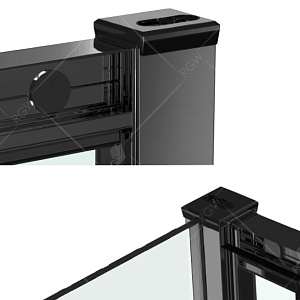 Душевой уголок RGW CL-48B (CL-14B + Z-050-1B) 140x90 стекло прозрачное/профиль черный купить в интернет-магазине Sanbest
