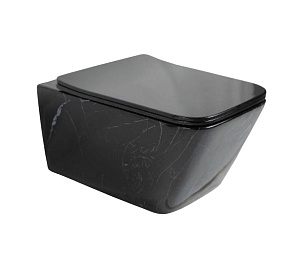 Унитаз CeramaLux NС 2215BW черный мрамор купить в интернет-магазине Sanbest