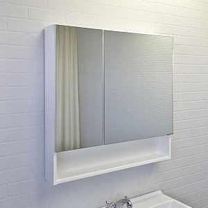 Зеркальный шкаф Comforty Никосия 00-00011198 80 белый глянец в ванную от интернет-магазине сантехники Sanbest