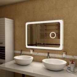 Зеркало с подсветкой и увеличительной линзой ART&MAX LATINA 100x800 в ванную от интернет-магазине сантехники Sanbest