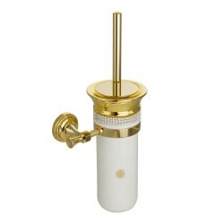 Ершик для туалета Migliore Dubai 31234 белая керамика/золото-swarovski купить в интернет-магазине сантехники Sanbest