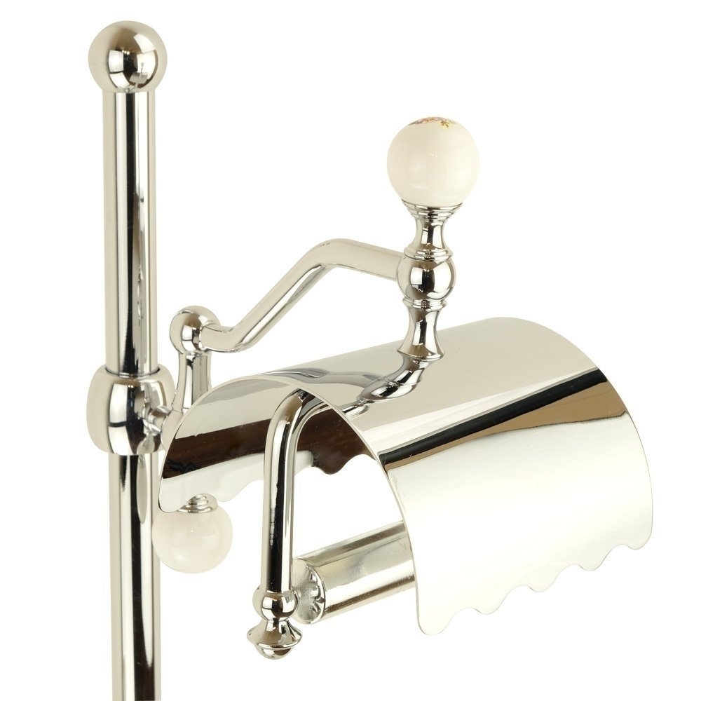 Стойка для ванной Migliore Provance ML.PRO-60.542.CR белая керамика с декором/хром купить в интернет-магазине сантехники Sanbest