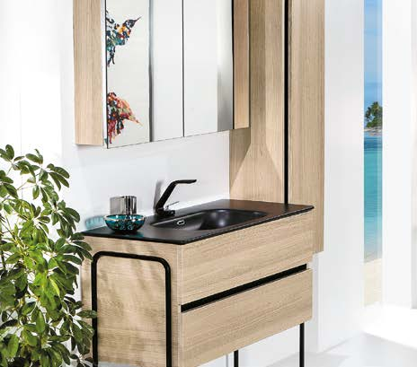 Зеркальный шкаф Armadi Art Vallessi дуб светлый фактурный 100 в ванную от интернет-магазине сантехники Sanbest
