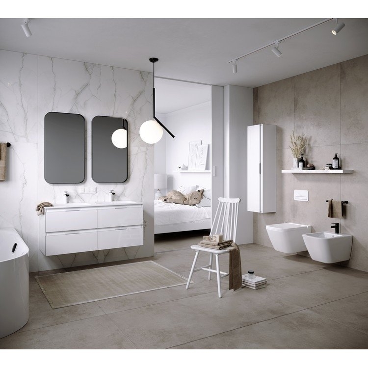 Пенал Aqwella Accent 35 ACC0535W белый для ванной в интернет-магазине сантехники Sanbest