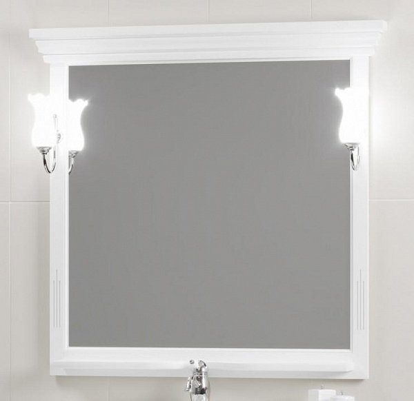 Зеркало Опадирис Риспекто 104 белый матовый в ванную от интернет-магазине сантехники Sanbest