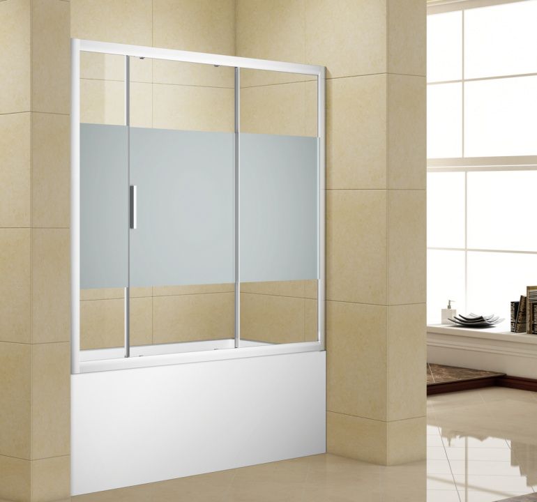 Шторка для ванны Aquanet Practic AE10-B-175H150U-CP 175 прозрачное стекло/шелкография купить в интернет-магазине Sanbest
