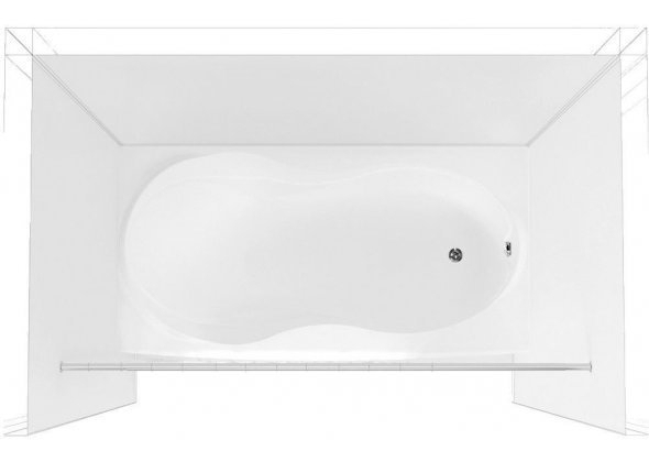 Карниз для ванны Aquanet 130 хром купить в интернет-магазине сантехники Sanbest