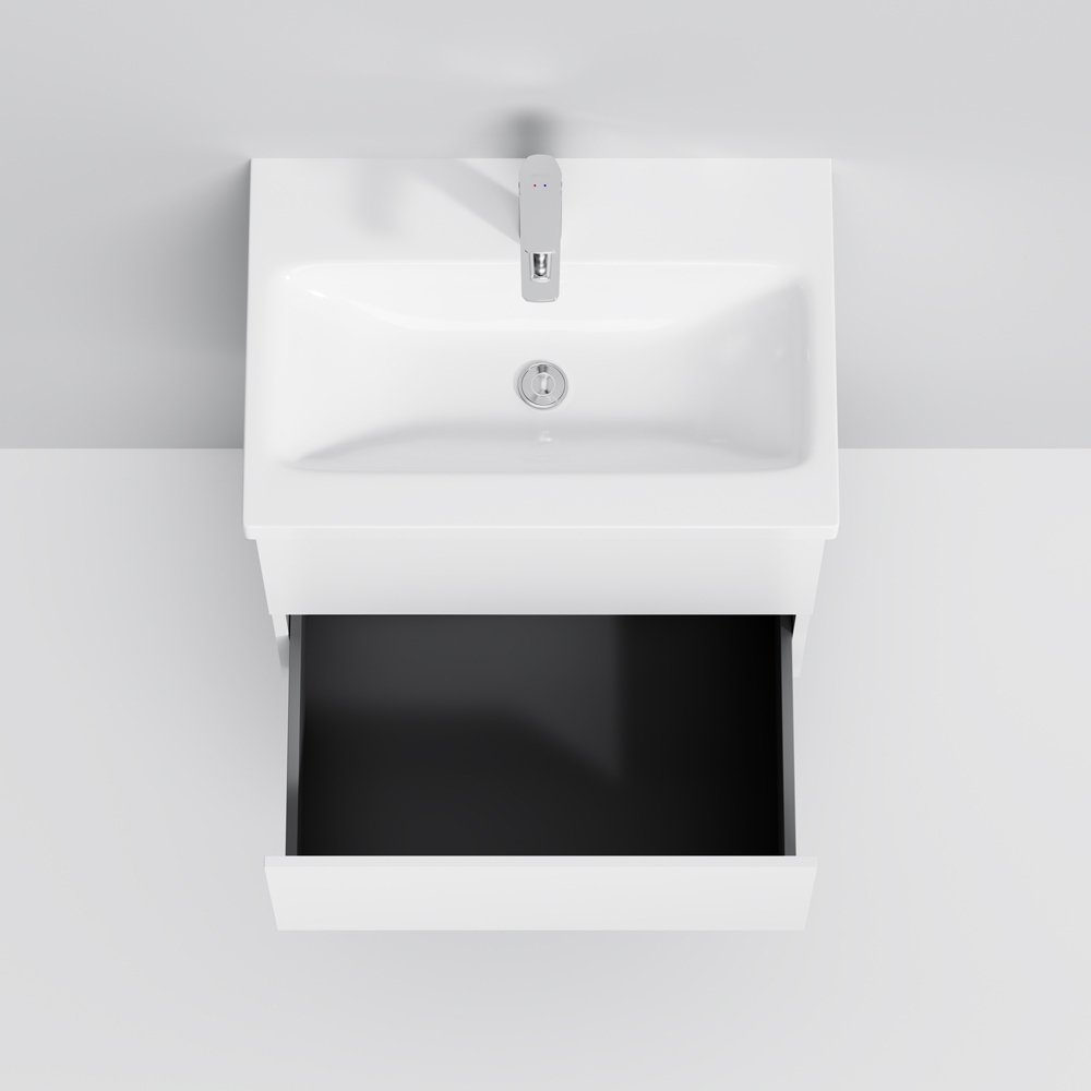 Тумба с раковиной AM.PM Gem 60 белая глянцевая с 2 ящиками для ванной в интернет-магазине Sanbest