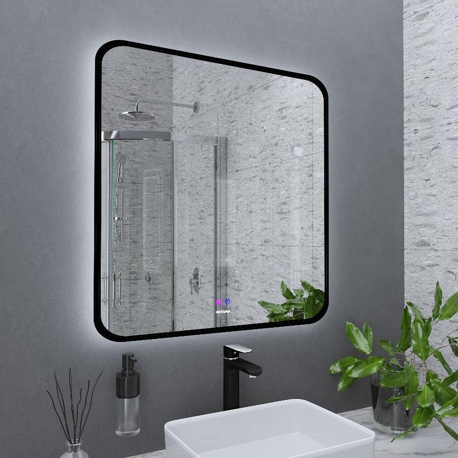 Зеркало Grossman Elegance-норма Black 90x80 1790802 черное в ванную от интернет-магазине сантехники Sanbest