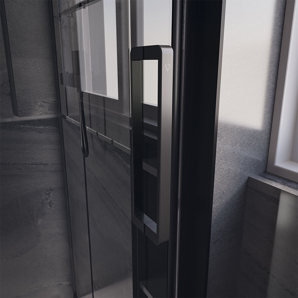 Душевая дверь Veconi Premium Trento PTD40-B-120-01-C4 прозрачная/профиль черный матовый купить в интернет-магазине Sanbest