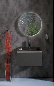 Тумба с раковиной Armadi Art Vallessi 60 антрацит глянец для ванной в интернет-магазине Sanbest