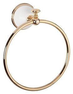 Полотенцедержатель-кольцо Tiffany World Harmony TWHA015bi/oro золото/белый купить в интернет-магазине сантехники Sanbest