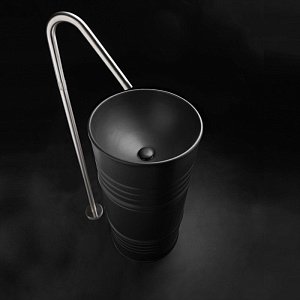 Раковина напольная Kerasan Artwork Barrel 45 Черный матовый купить в интернет-магазине Sanbest