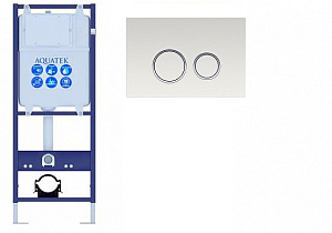 Инсталляция для унитаза Aquatek Standart INS-0000011 с кнопкой KDI-0000006 белая/хром купить в интернет-магазине сантехники Sanbest