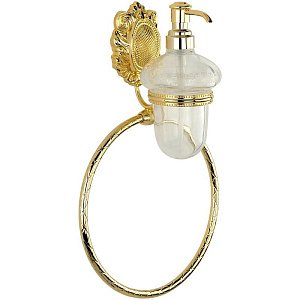 Диспенсер Migliore Cleopatra 16683 прозрачное стекло с декором/золото купить в интернет-магазине сантехники Sanbest