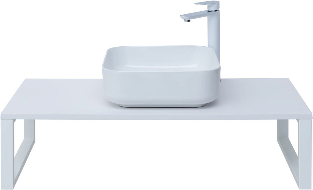 Столешница для раковины Aquanet Арт 100 белый матовый для ванной в интернет-магазине сантехники Sanbest