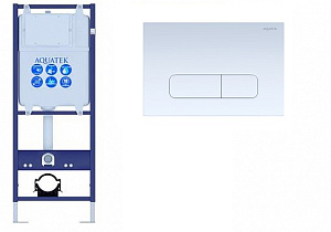 Инсталляция для унитаза Aquatek Standart INS-0000011 с кнопкой KDI-0000013 белая купить в интернет-магазине сантехники Sanbest