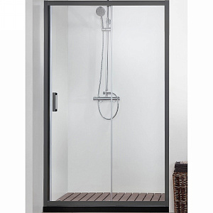 Душевая дверь Aquatek 100 AQ ARI RA 10020BL стекло прозрачное/профиль черный купить в интернет-магазине Sanbest