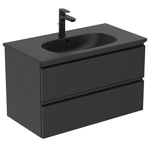 Тумба с раковиной Ideal Standard TESI 80 черная для ванной в интернет-магазине Sanbest