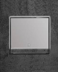 Зеркало Armadi Art Vallessi прямоугольноес полочкой антрацит 80 в ванную от интернет-магазине сантехники Sanbest