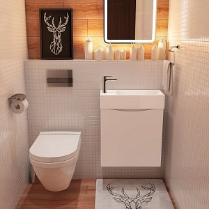Тумба с раковиной Art&Max Liberty 40 Белый Глянец для ванной в интернет-магазине Sanbest