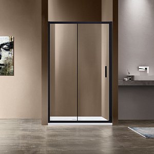 Душевая дверь Vincea Garda VDS-1G150CLB 150 профиль черный/стекло прозрачное купить в интернет-магазине Sanbest