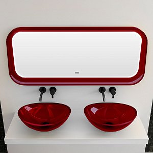 Зеркало с подсветкой Abber KRISTALL AT6702Rubin 120x50 красное в ванную от интернет-магазине сантехники Sanbest