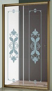 Душевая дверь Cezares GIUBILEO-BF-1-120-CP-Br стекло прозрачное с узором/профиль бронза купить в интернет-магазине Sanbest