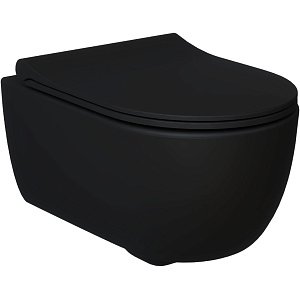 Унитаз подвесной Ambassador Abner 103T20201R с тонким сиденьем, черный матовый купить в интернет-магазине Sanbest
