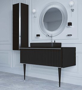 Пенал Armadi Art Vallessi Avantgarde Canale черный с хромом для ванной в интернет-магазине сантехники Sanbest