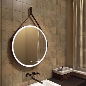 Зеркало с подсветкой Art&Max Milan AM-Mil-800-DS-F-Brown 80 в ванную от интернет-магазине сантехники Sanbest