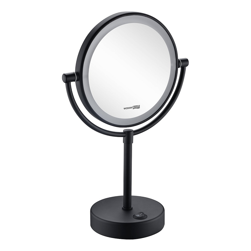 Зеркало косметическое WasserKRAFT K-1005BLACK купить в интернет-магазине сантехники Sanbest