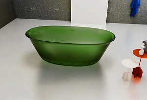 Ванна Abber Kristall AT9707Emerald 170x75 зеленая прозрачная купить в интернет-магазине Sanbest